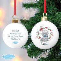 Personalised Me to You Blue Scarf Christmas Bauble Extra Image 1 Preview